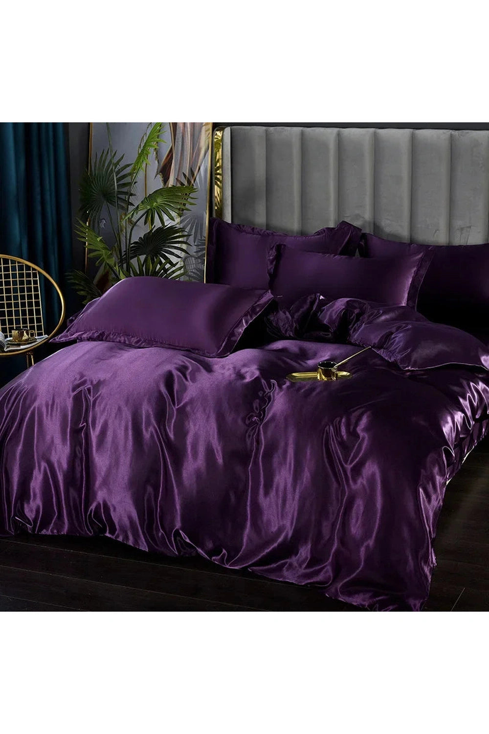 Satin Deluxe Solid Bedding Set