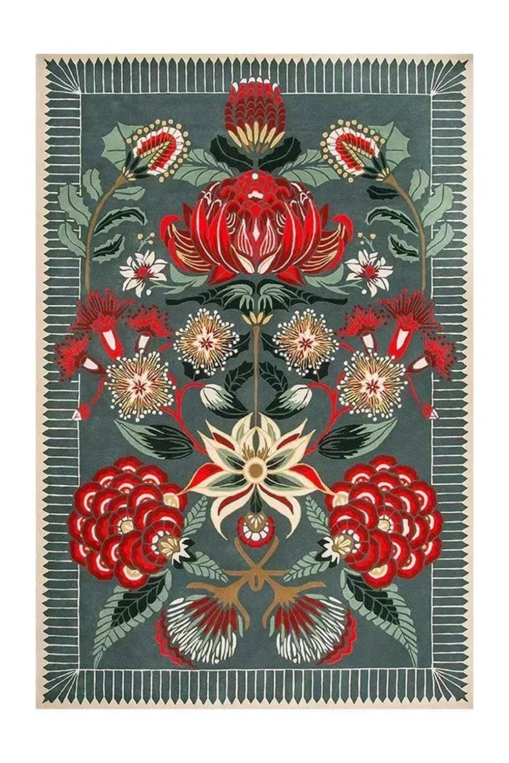 Midnight Bloom Botanical Rug