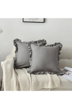 French Solid Ruffle Pillow Case