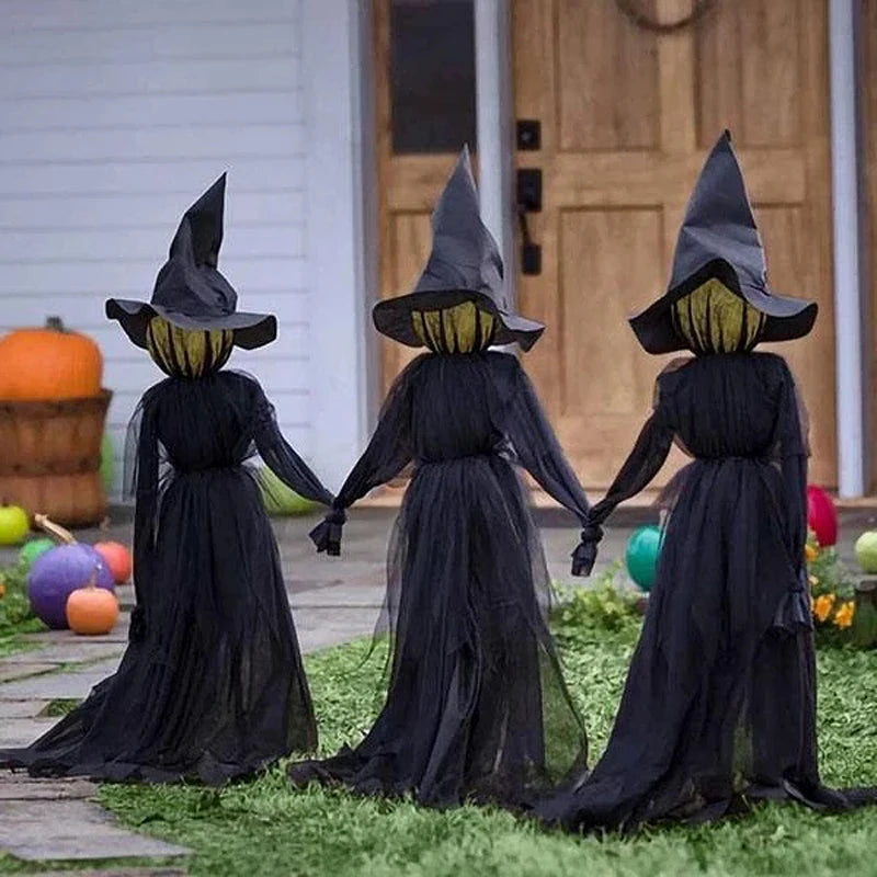 Halloween Light-Up Witches Yard Statues