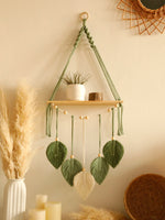 Boho Macramé Leaf Hanging Shelf