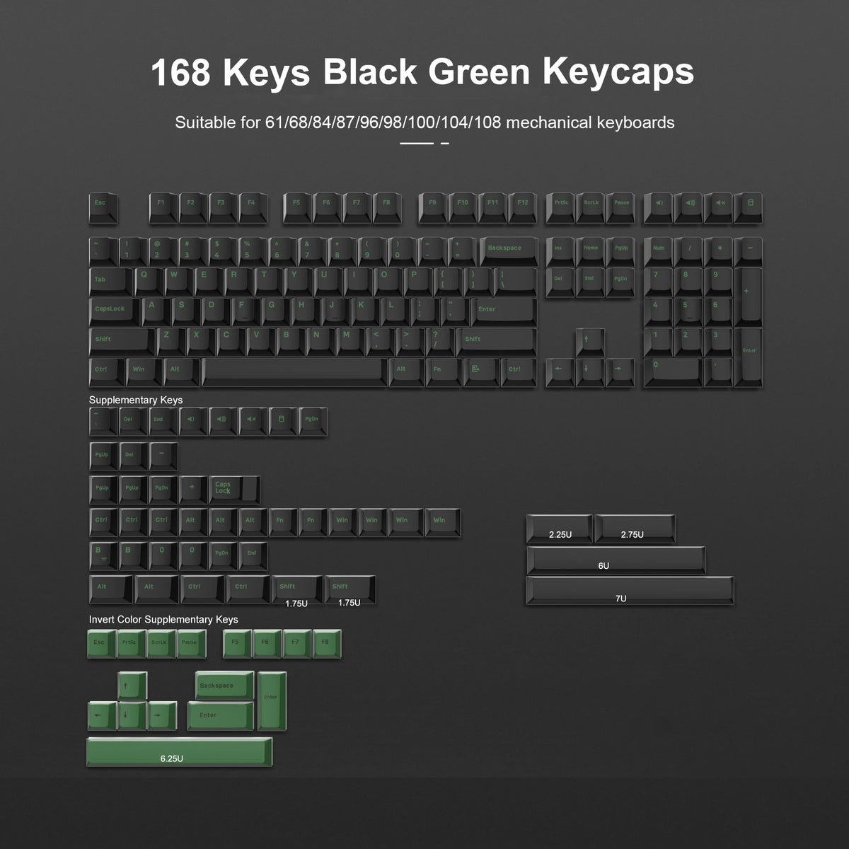 Green Black Cherry Keycaps