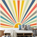 Retro Sunburst Pastel Tapestry