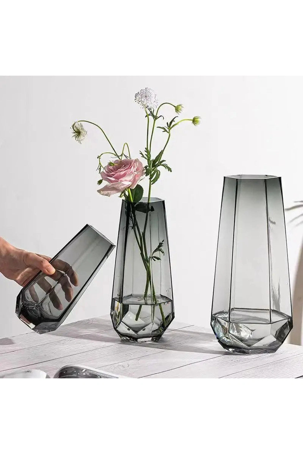 Transparent Glass Flower Vase