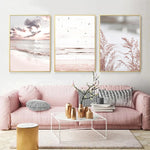 Pink Seascape Canvas Poster