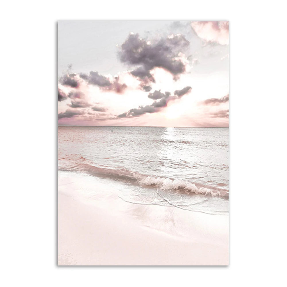 Pink Seascape Canvas Poster