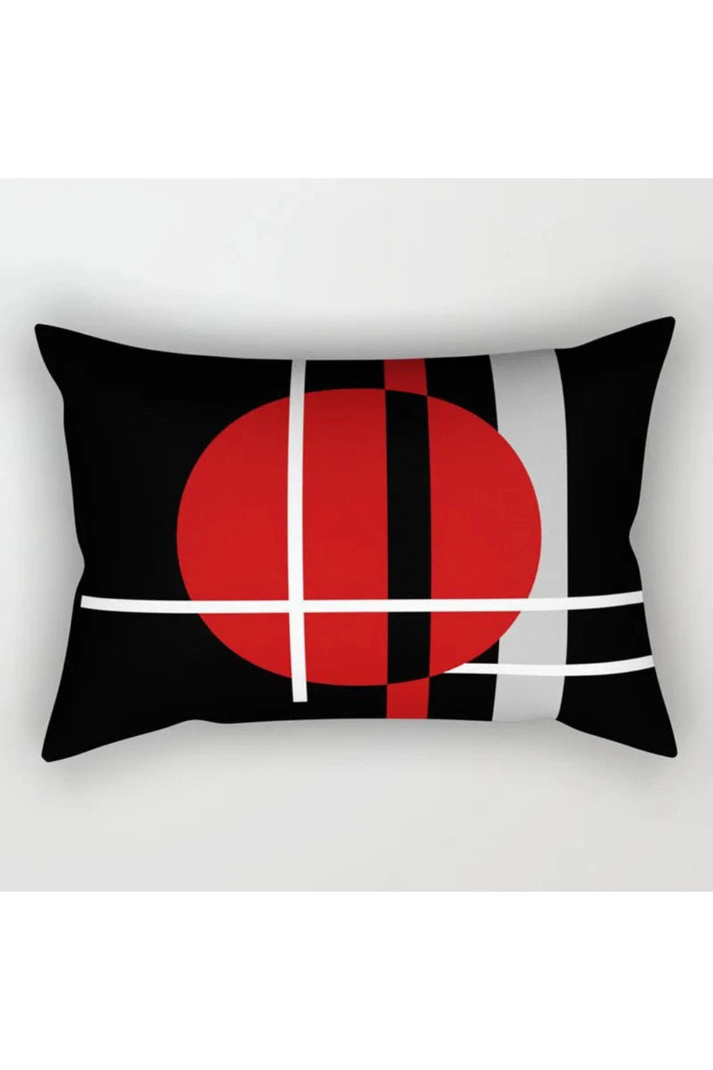 Red Geometric Pillow Case