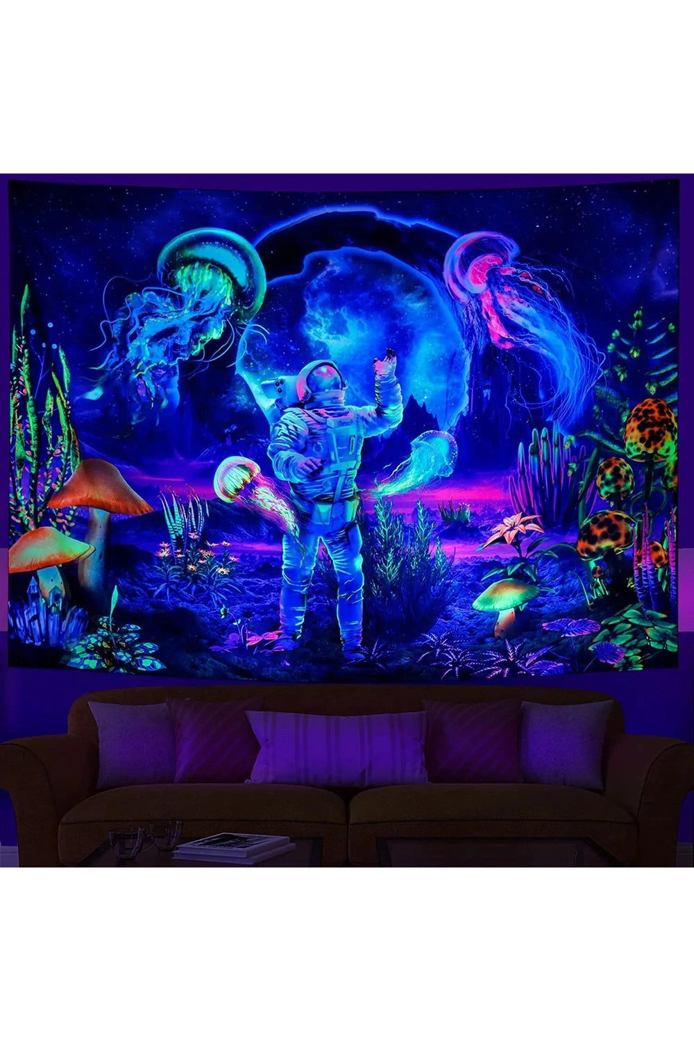 Psychedelic Alien Abduction Tapestry