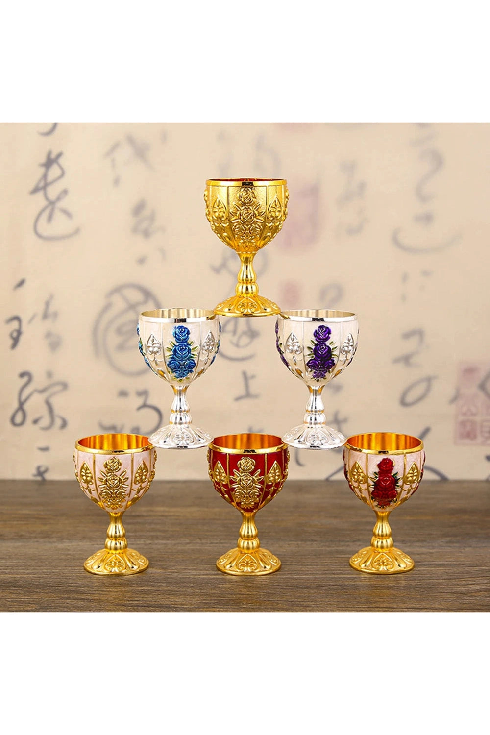 Floral Engraved Retro Goblet