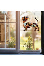 Stained Glass Dachshund Suncatcher