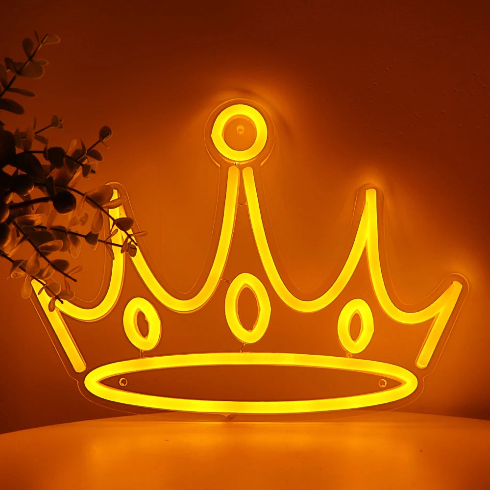 Yellow Crown Neon Sign