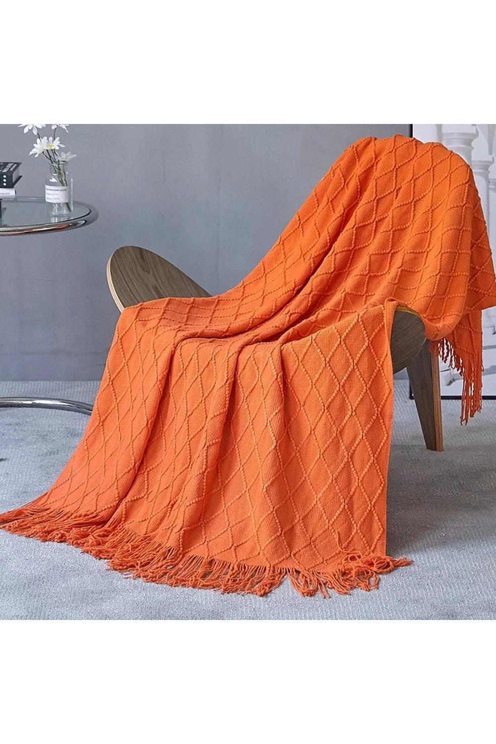 Cozy Diamond Knit Throw Blanket