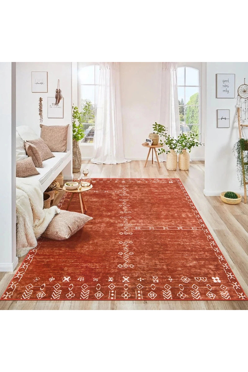 Boho Terracotta Area Rug