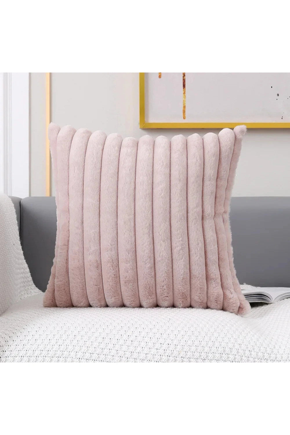 Soft White Plush Pillow Case