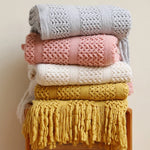 Blush Cozy Knit Throw Blanket