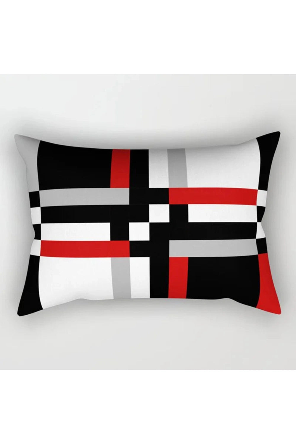 Red Geometric Pillow Case