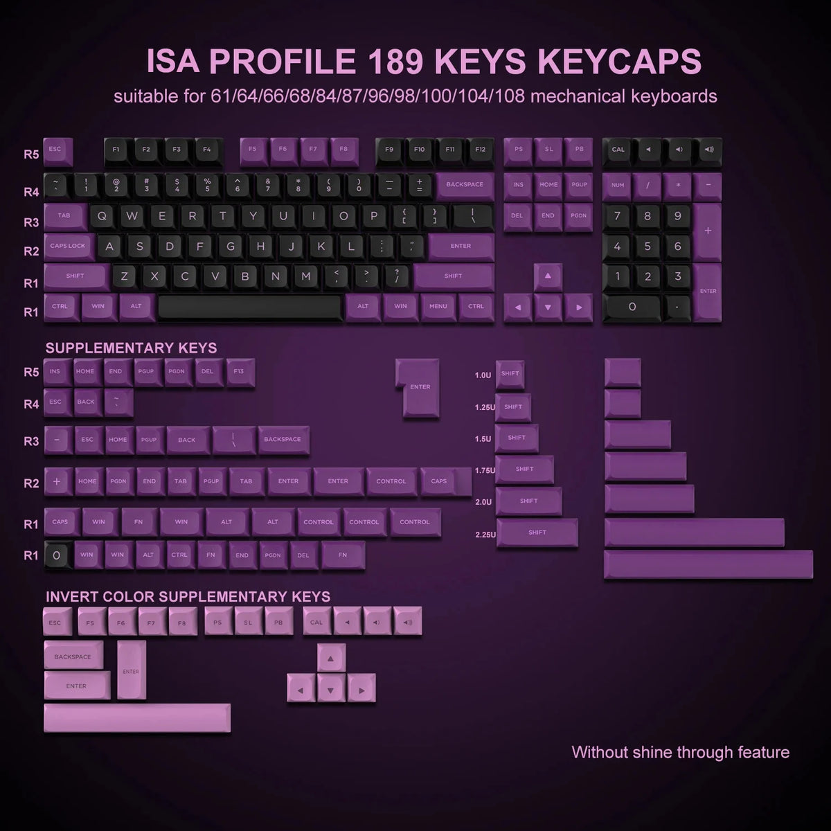 Purple White ISA Keycaps