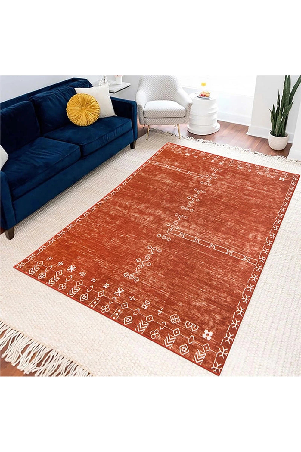 Boho Terracotta Area Rug