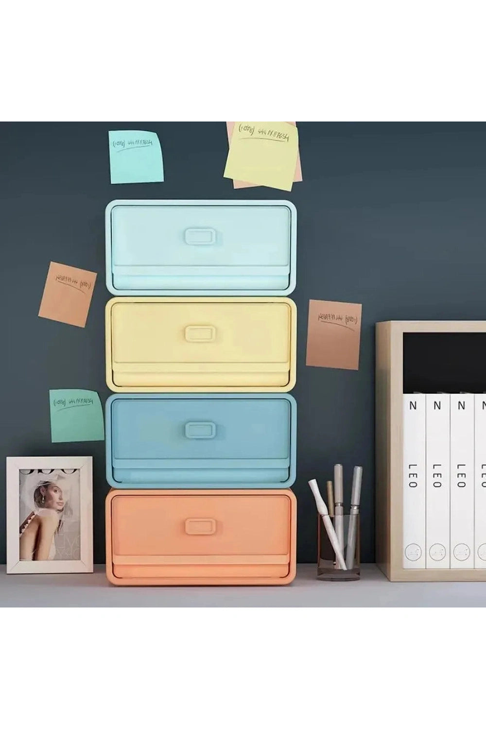 Pastel Stackable Organizer Drawers