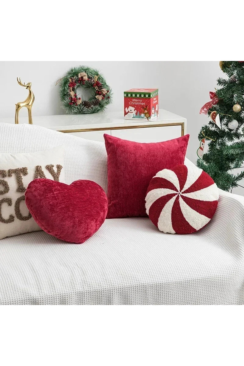 Candy Cane Christmas Pillow Case