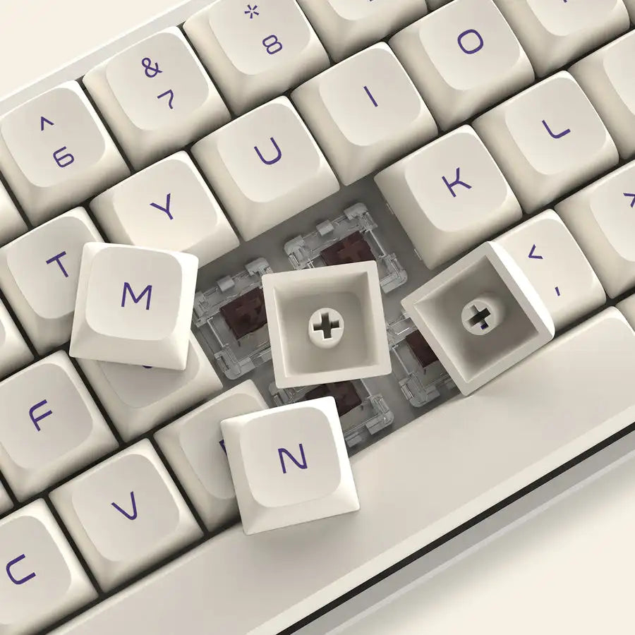 Purple White Keycaps