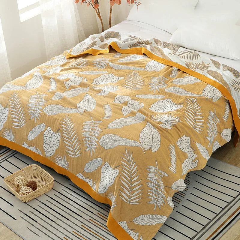 Autumn Fern Botanical Print Blanket