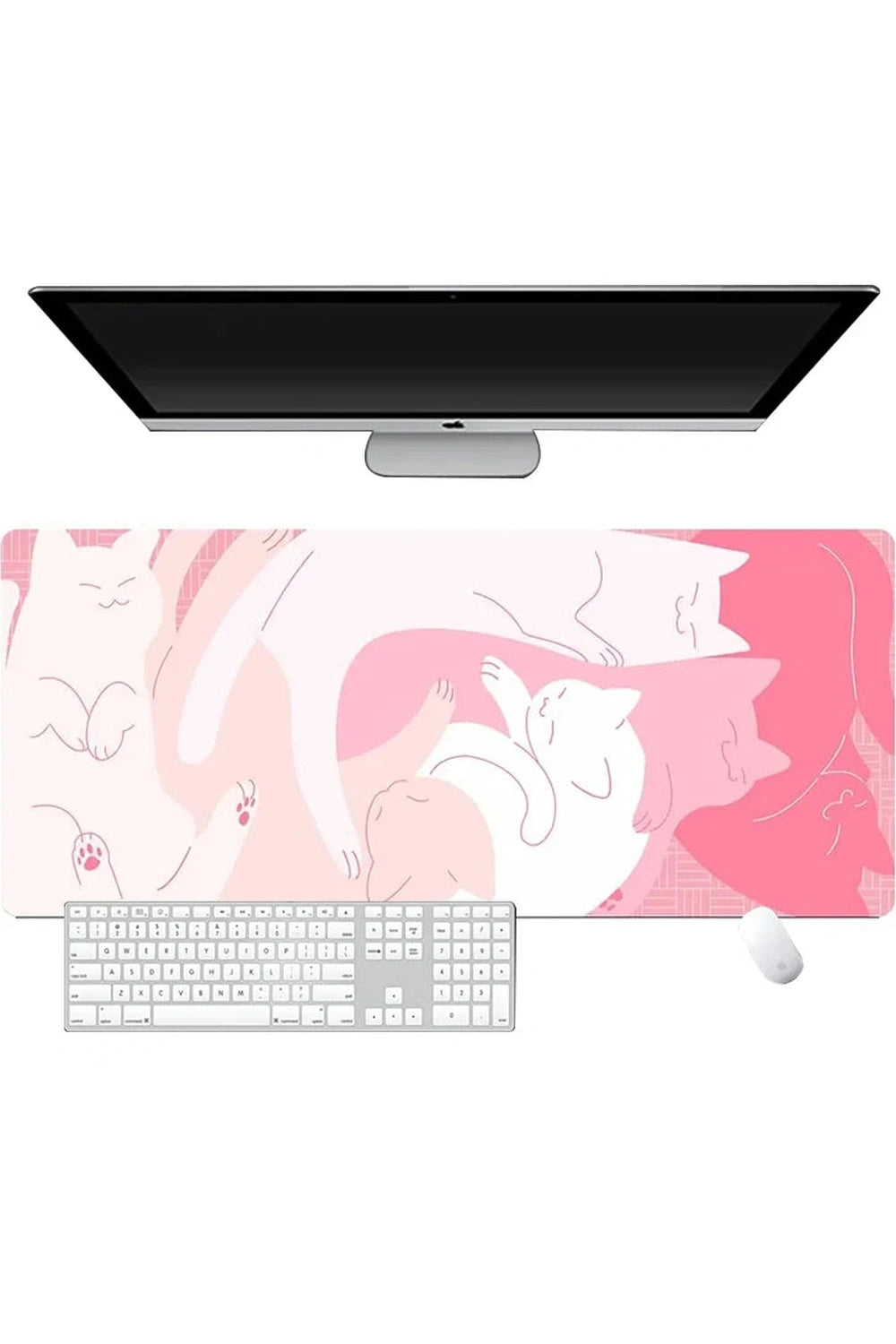 Black Kawaii Cat Deskmat