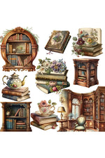 Retro Books Scrapbooking Stickers