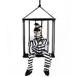 Caged Skeleton Prisoner LED Decor