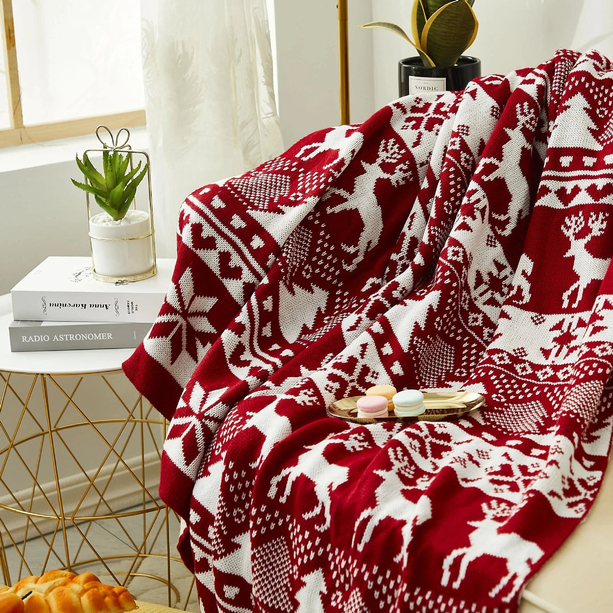 Christmas Alpine Charm Reindeer Blanket