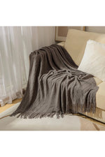 Cozy Cream Fringe Throw Blanket