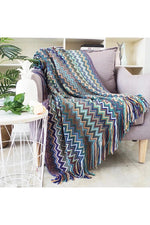 Fall Decor Cozy Chevron Knit Blankets