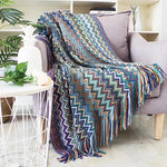 Vibrant Chevron Knit Blanket