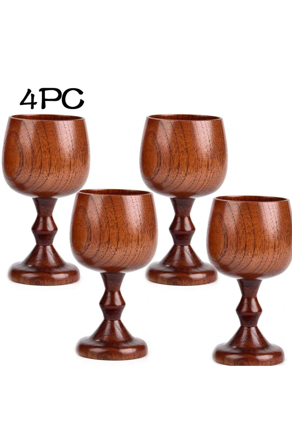 Vintage Charm Wooden Goblets