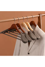 Velvet coat hanger wood flocking wide shoulder suit clothes rack home Wardrobe closet organizer luxury clothes wooden hanger