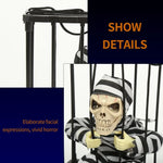 Caged Skeleton Prisoner LED Decor