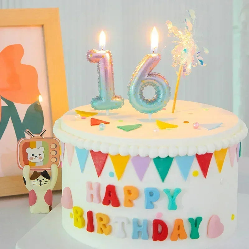 Pastel Balloon Number Candles