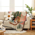 Boho Jungle Cats Woven Throw Blanket