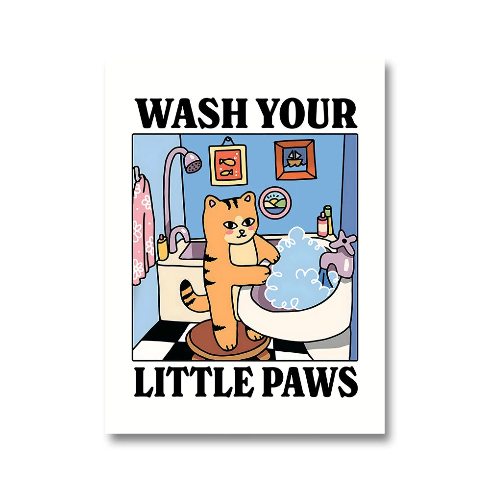 Cute & Quirky Feline Canvas Poster