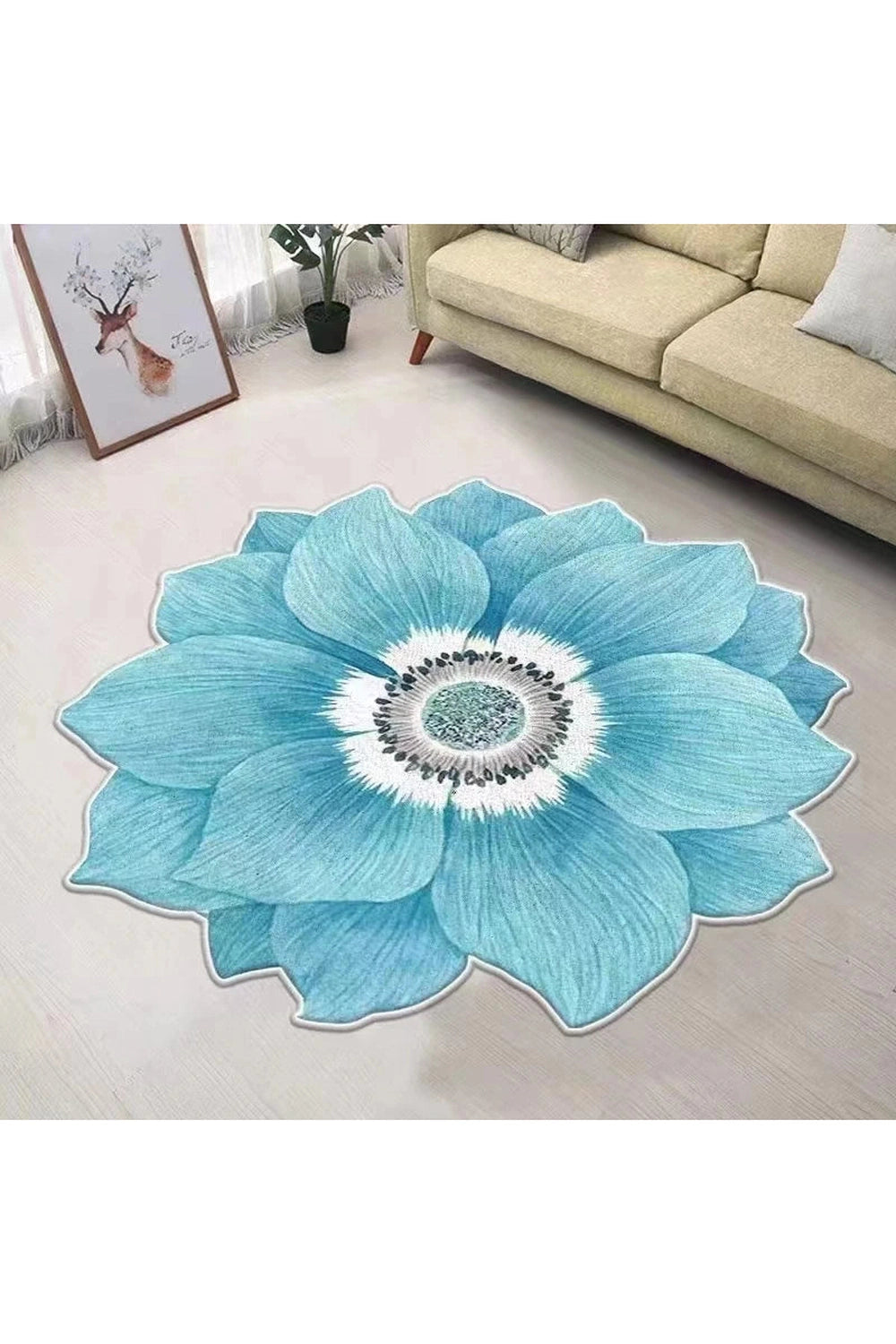 Chinese Flower Decor Rug