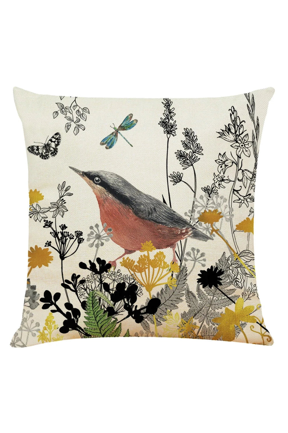 Tropical Bird Leaf Pillow Case