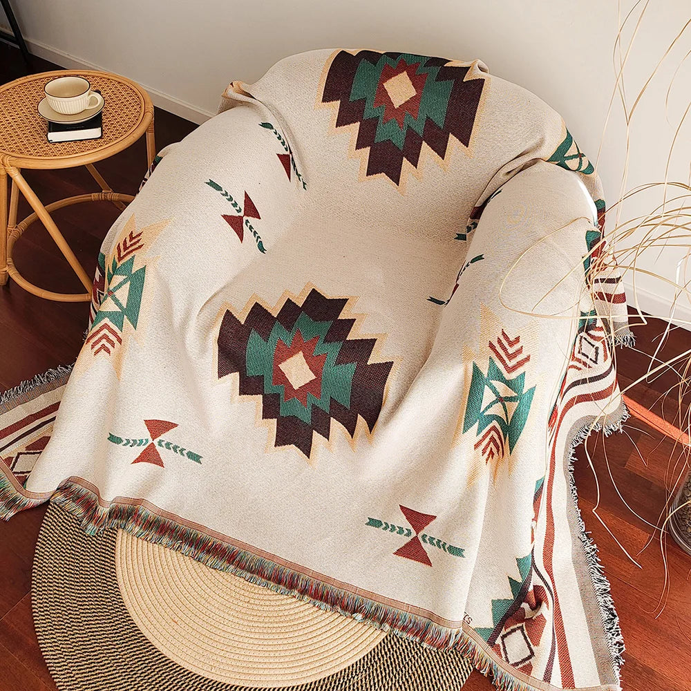 Southwest Geometric Woven Blanket