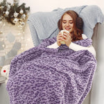 Purple Leopard Print Fleece Blanket