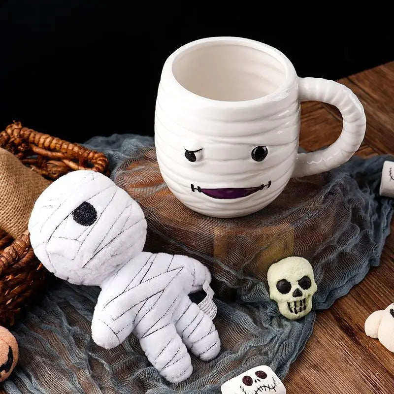 Taza de cerámica con calavera de Halloween