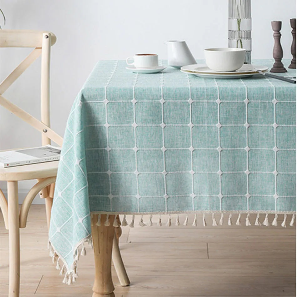 Sky Blue Light Academia Tablecloth