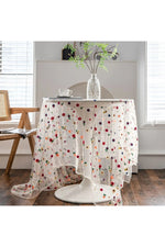 Floral Embroidered Sheer Tablecloth