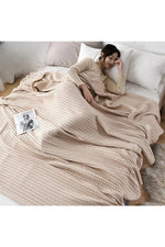 Golden Waffle Knit Blanket