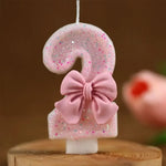 Coquette Bow Princess Number Candles