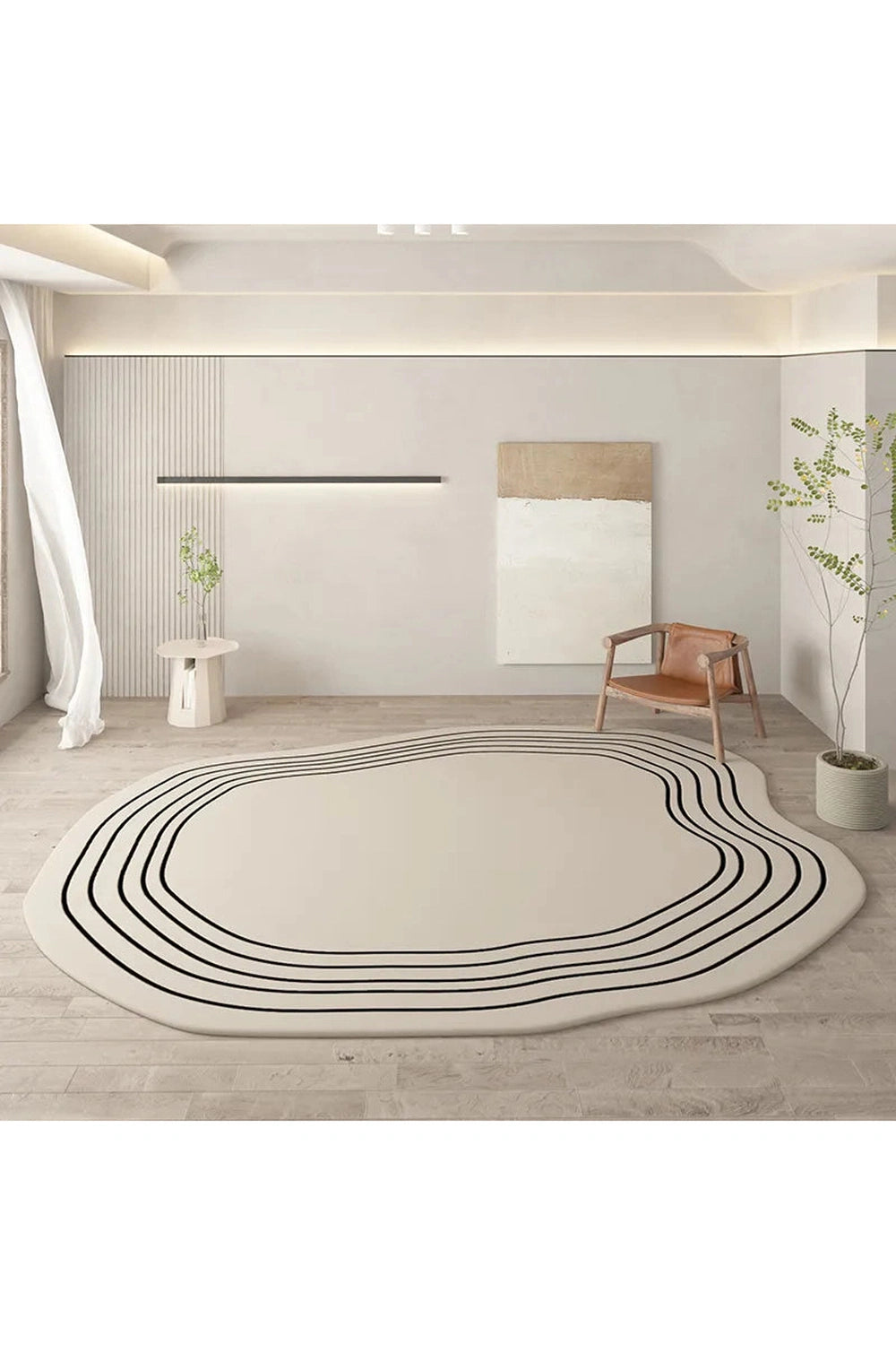 Cream Oval Soft Rug