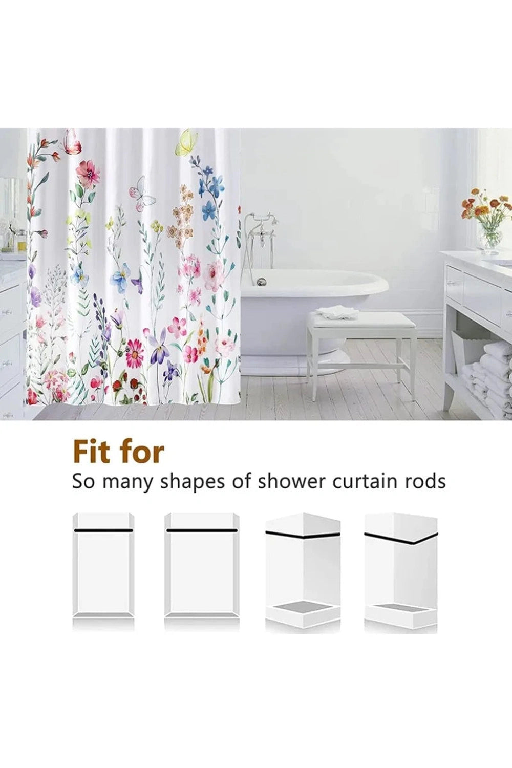 Floral Print Decor Shower Curtain